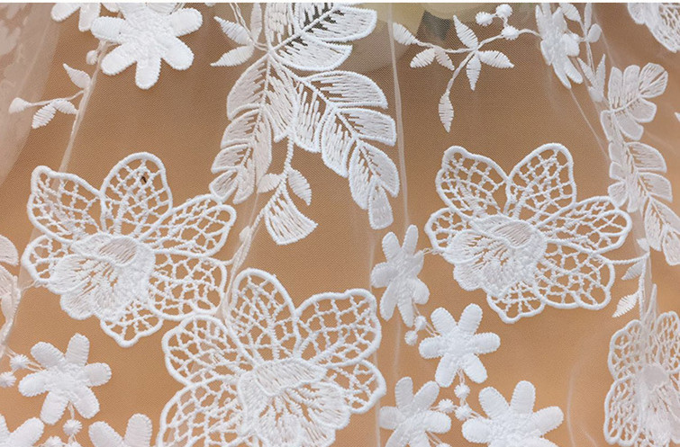 2018 Summer Newest Style Embroidery Fabric 140cm wide for wedding dress