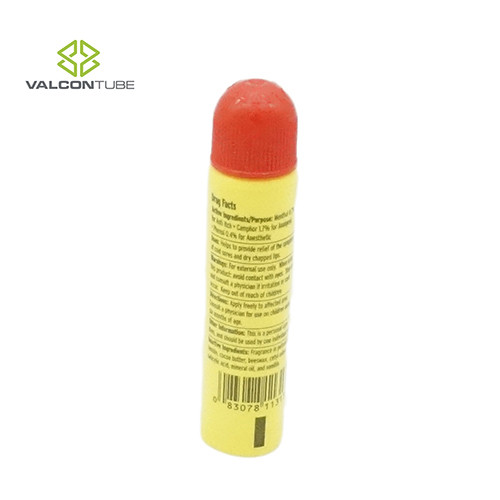 LDPE Refillable Lip Balm Tube Diameter 19mm Red Cap Round Nozzle Optional