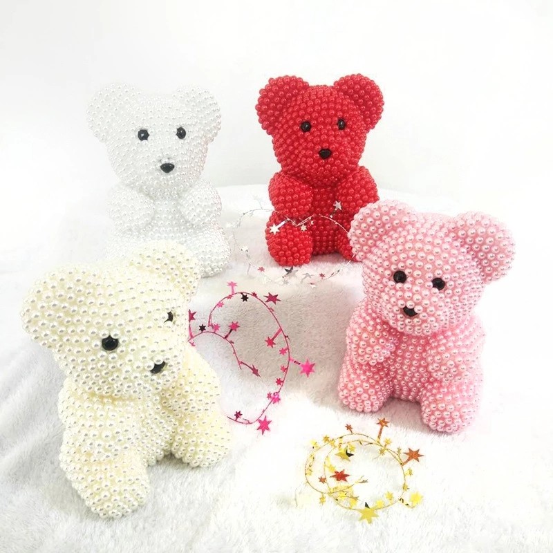 Wholesale Preserved rose bear with heart popular size 25cm teddy bear of roses
