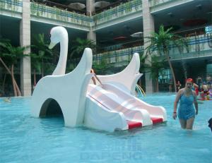 China Swan Kids Water Slide Fiberglass Pool Slide Splash Pad Customized wholesale