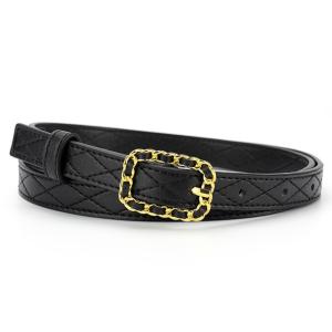 BRACHI Stitching Women's Fashion Leather Belts Hollow Chain Buckle