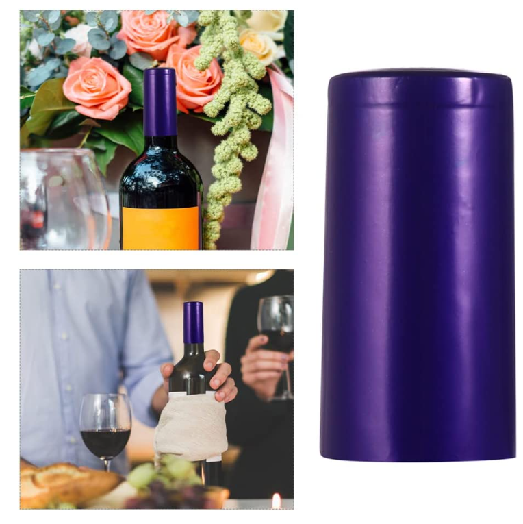 Aluminium Plastic Wine Bottle Heat Shrink Capsules With Blue Color And Custom Logo