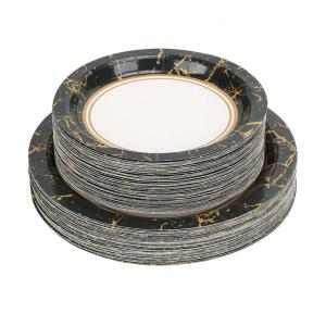 China Soak Proof Black Disposable Dinner Plates wholesale