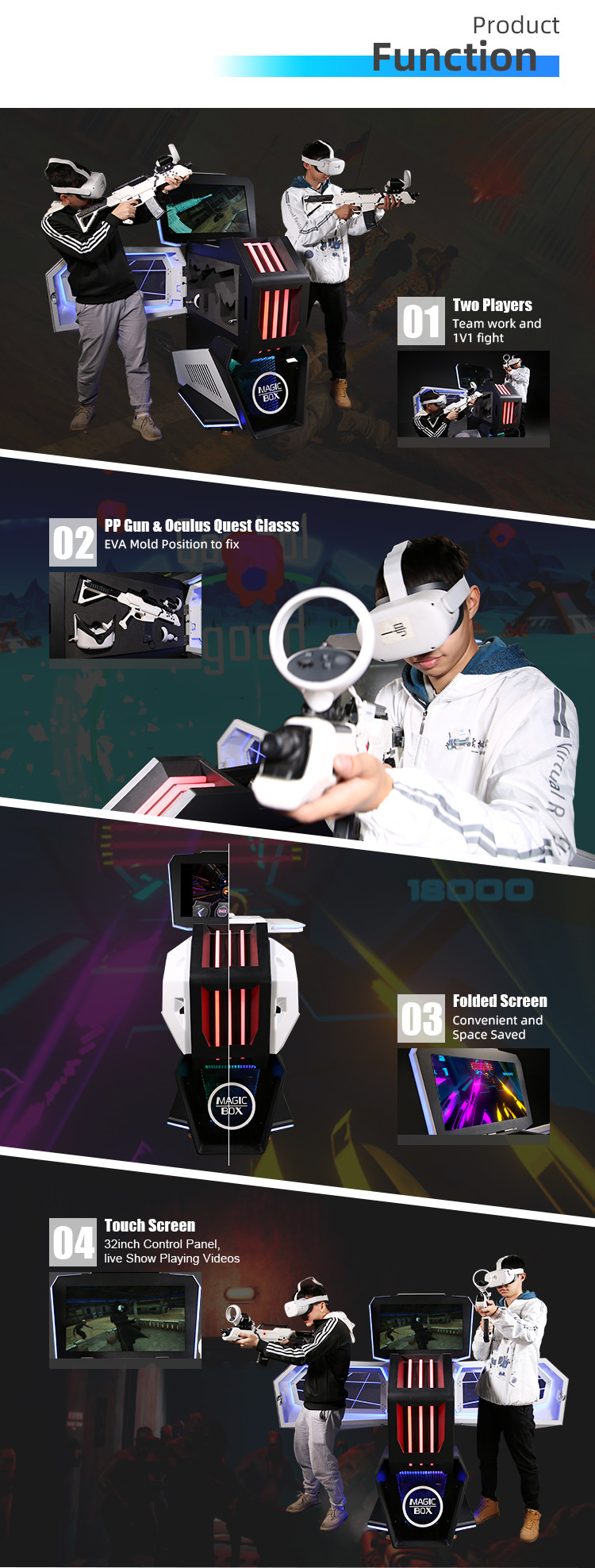 Multiplayer Ride VR Shooting Simulator 360 Degree For Battle Game