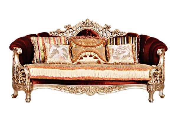 European Style Solid Wood Living Room Furniture Fabric Small Apartment Sofa 3
