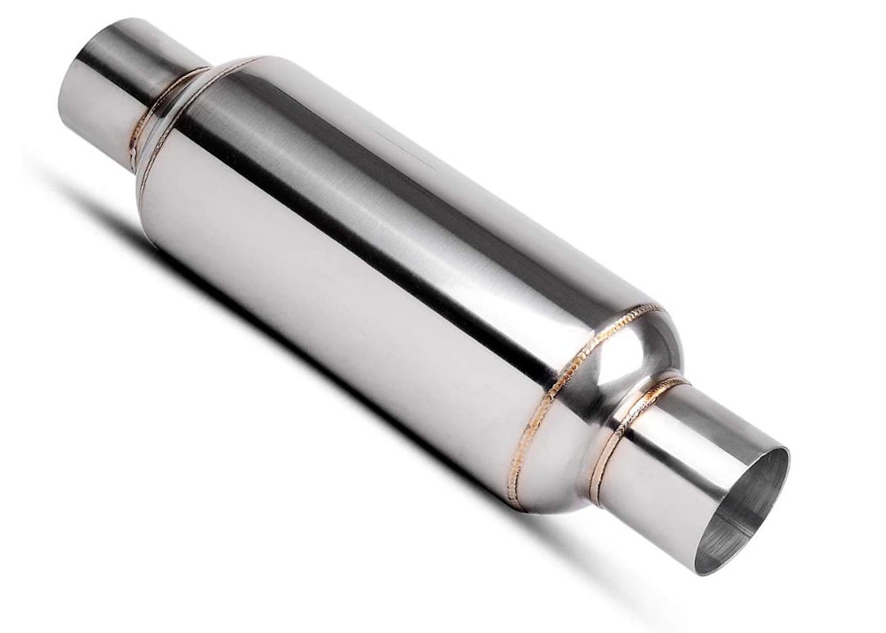 Truck 3 Inch Offset Inlet / Center Outlet Stainless Chambered Muffler