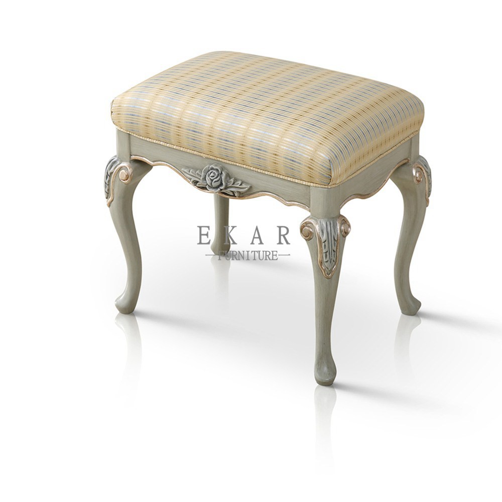Aristo Party Beautiful bedroom Furniture Small Round Stool Wooden Fabric Dressing Chair