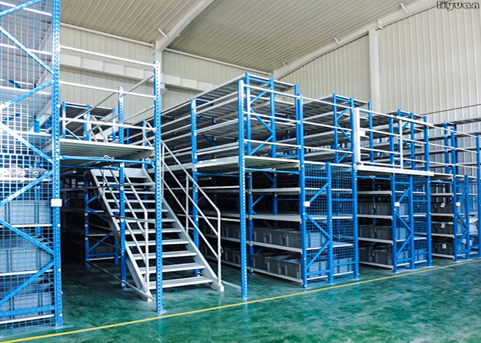 Steel Platform Mezzanine Racking System Powder Coated / Galvanized Finish 3D design