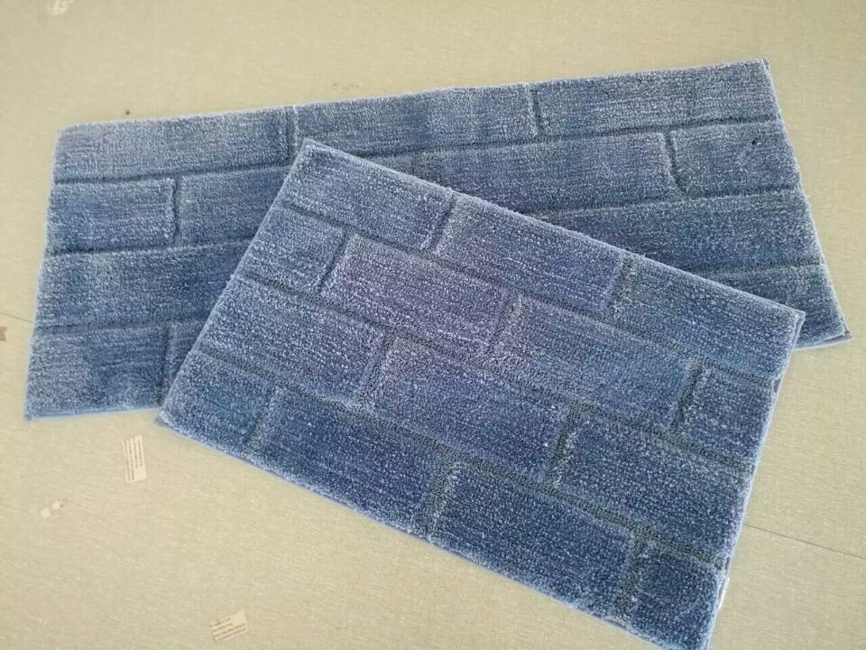 Dog pattern cut pile bath floor mat
