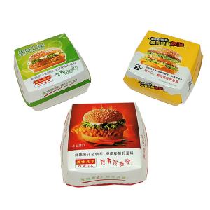 China 250Gsm White Cardboard Paper Packaging Box , Burger Packaging Box UV Coating wholesale
