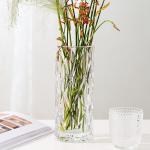 Rhombus Shaped Glass Vases Machine Pressed Clear Cylinder Glass Vase