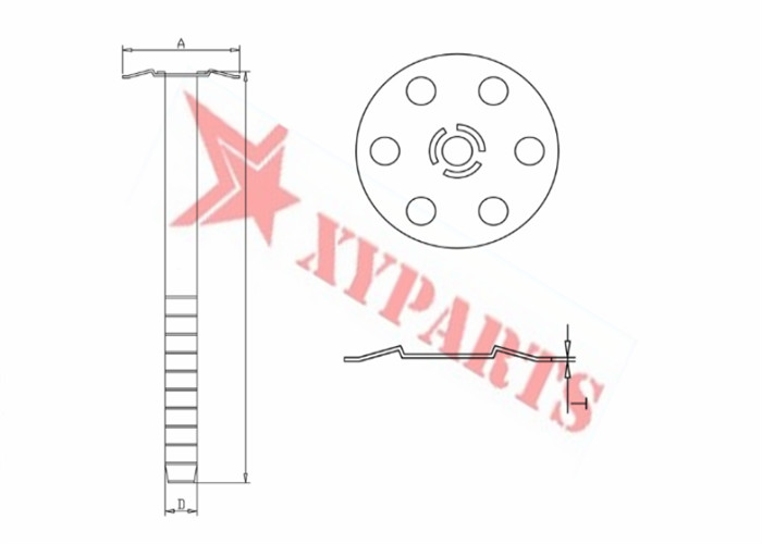 Galvanized Steel M8 Insulation Fixing Pins For Fixing Building Board Wall