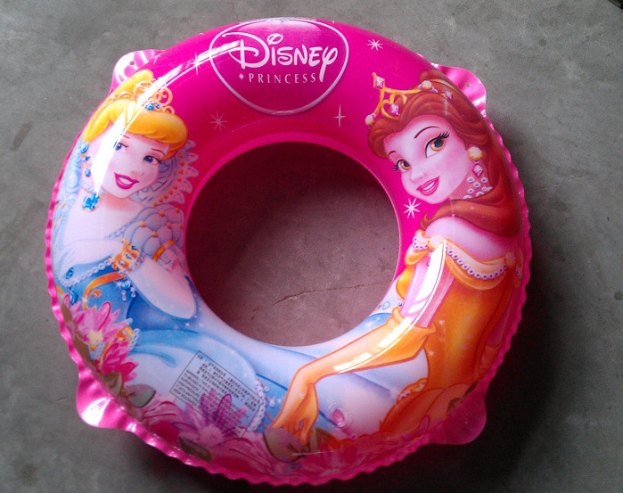 Newly inflatable swimming ring with funny learning letter for kids, with safe handle in each side