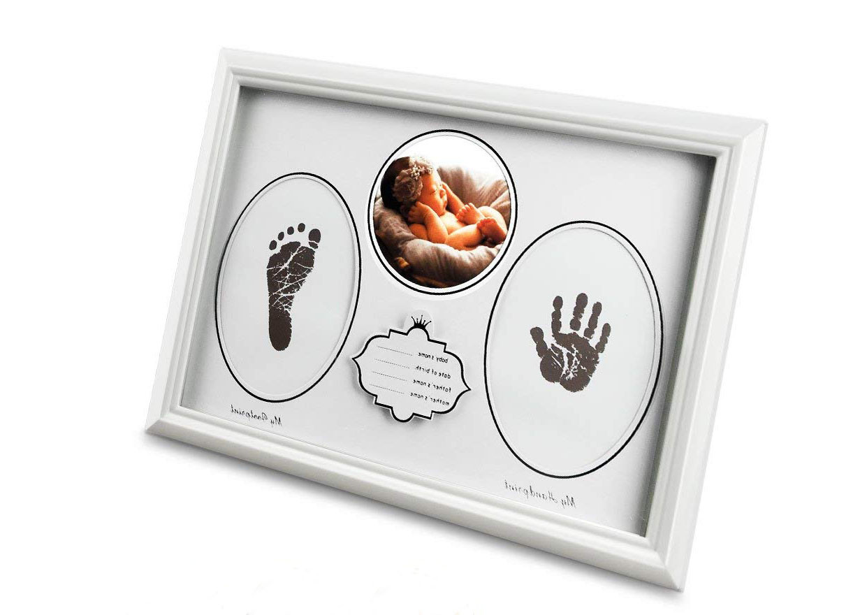 Home Decoration Colorful Hand and Footprint Babyprints Newborn Baby Frame