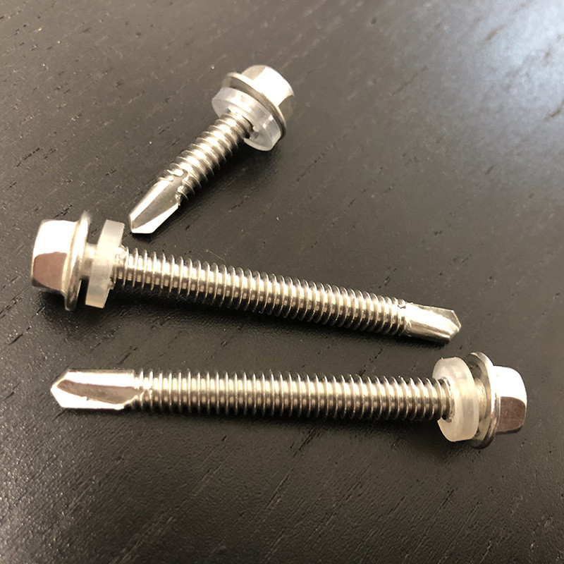 M5.5 X 38mm Self Drilling Screw Tapping Hex Flange Head Stainless Steel Screws 410