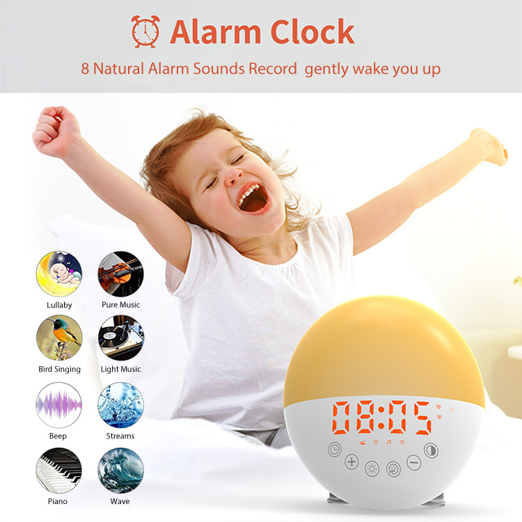 Cute Oval Portable Alarm Clock Radio Touch Sensing Multi Color