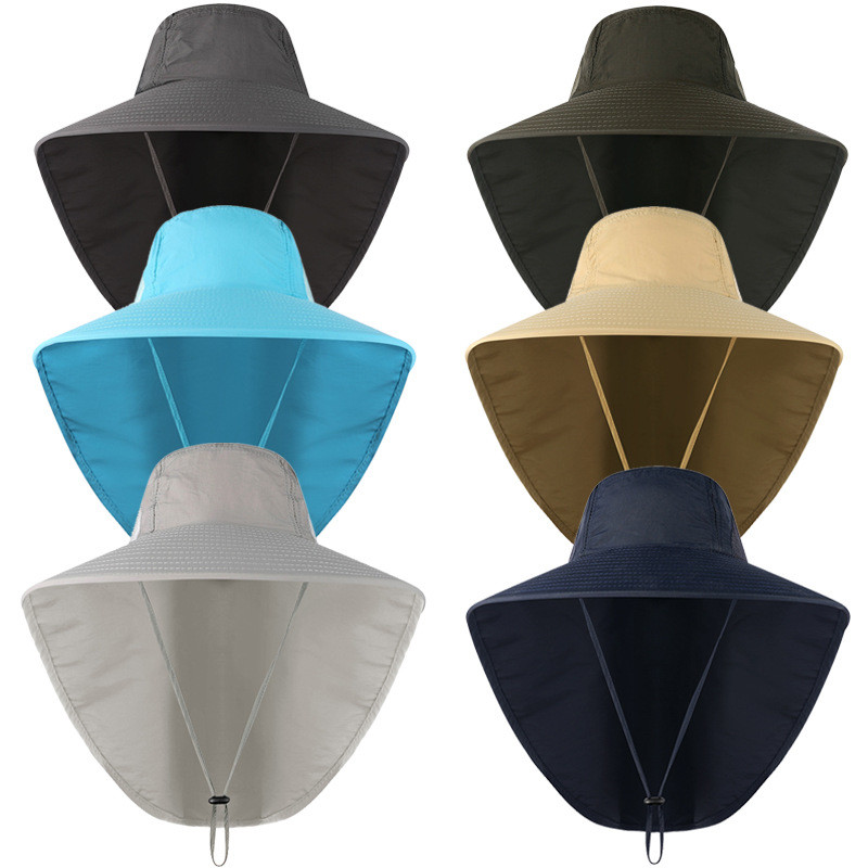 New Outdoor Fisherman Hat for Men Women Summer Neck Protection Visor Cap Anti UV Breathable Fishing Safari Hat
