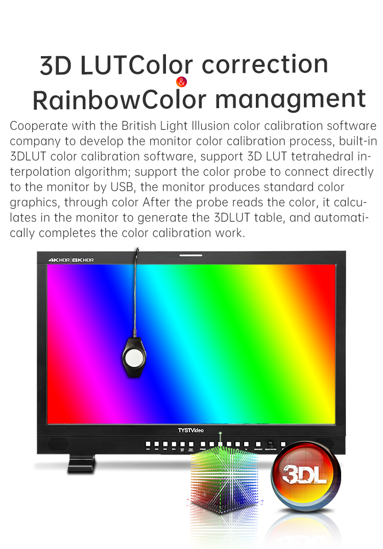TYSTVideo Ultra-HD Director Monitor 12G-SDI Input/Output 32'' Large Screen Private Mold Support HDR mode/Gamma EOTF