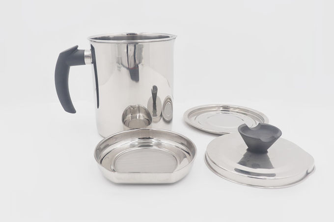 1.3L Kitchenware stainless steel grease keeper with handle round shape oil strainer with lid