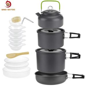 China 4-5 Person Outdoor Camping Cookware Set Hard Aluminum Alloy wholesale