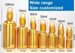 Sliver Gold 50ml Empty Serum Bottle With Dropper Plating Electroplate