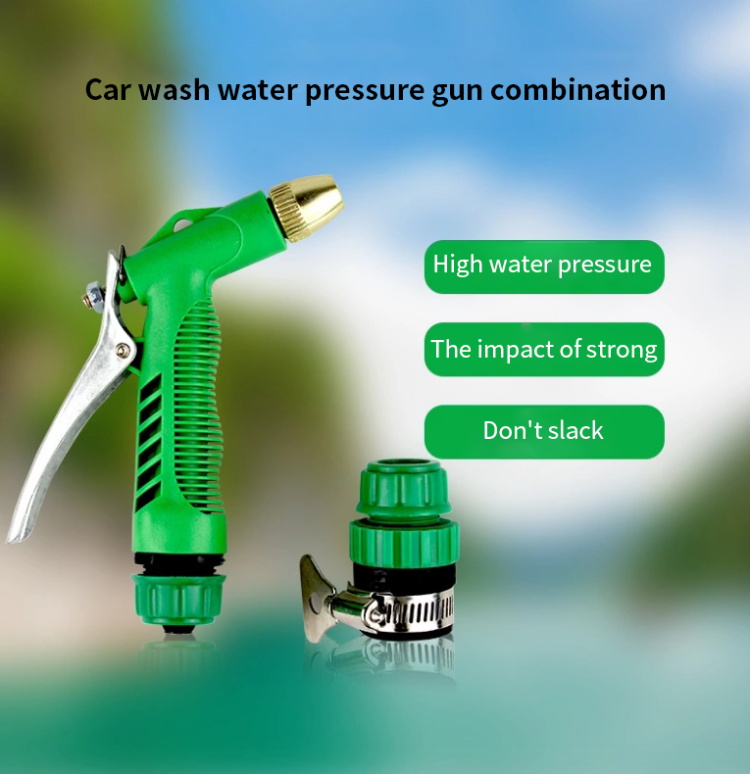 Brass Home Extension Hose High Pressure Garden Water Guns Set Car Washer 3/4 inch Diameter