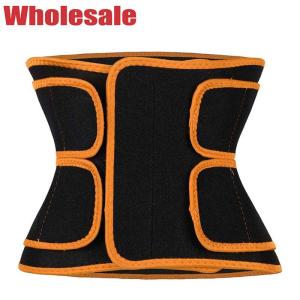 China Women'S Workout Sweat Belt Orange Velcro Button Gym Belt For Stomach wholesale