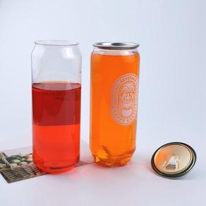 China Plastic Drink Bottle Beverage Juice Soda Can Packaging With Lid wholesale