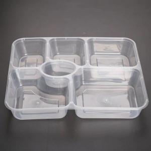 China Restaurants Food Take Out Containers 5 Compartments Injection Customized Color wholesale
