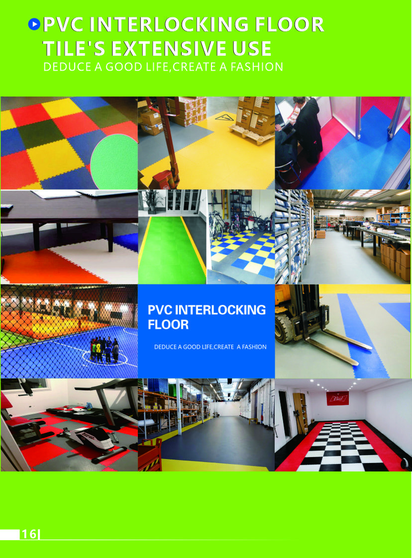 Colorful 6.5mm Garage Tiles PVC Interlocking Floor Tiles For Garage