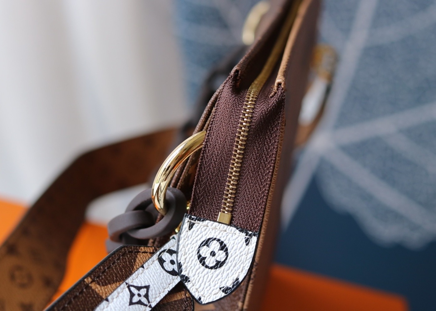 M47547 Wash Bag Monogram Carvas And Genunie Leather Luxury Chain Bag Make Up Cross-Body Bag