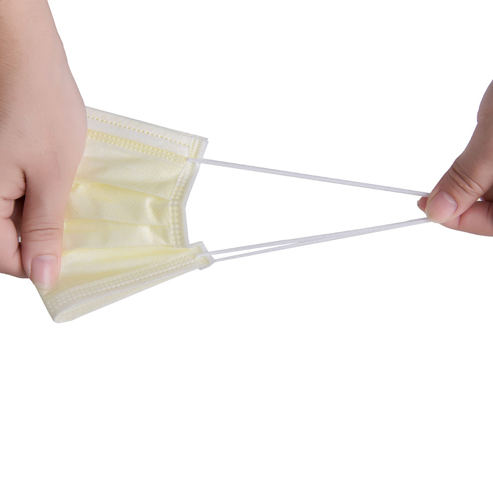 Yellow Disposable Protective Face Mask For Adult Doctor