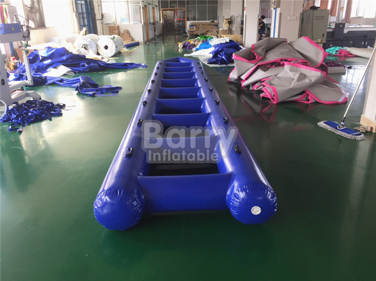 PVC Water Park Blue Crazy Inflatable Water Flying Boat Enviromental Protection