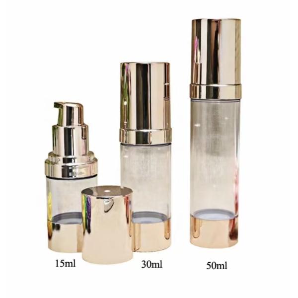 Refillable Cosmetic Sterile Airless Pump Bottle For Makeup Foundations Serums Lightweight