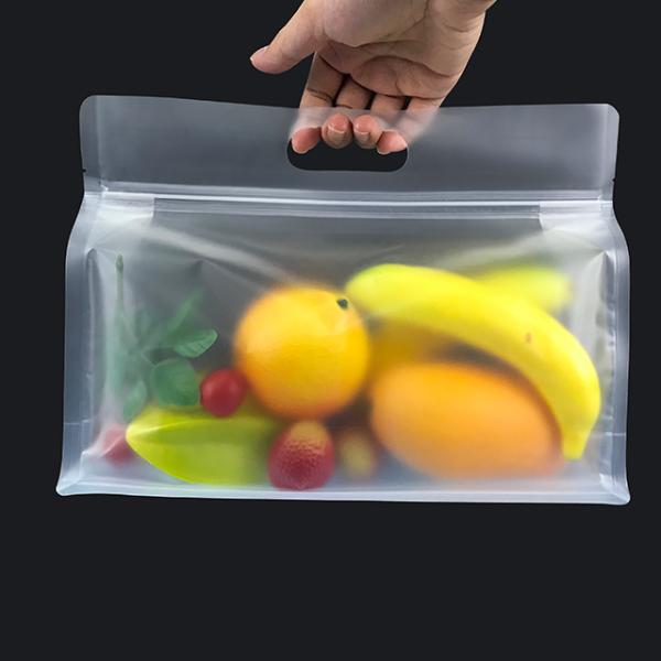 Wholesale Factory Supplies Flat Bottom Pouch Zipper Top With Handle For Food Package Bags