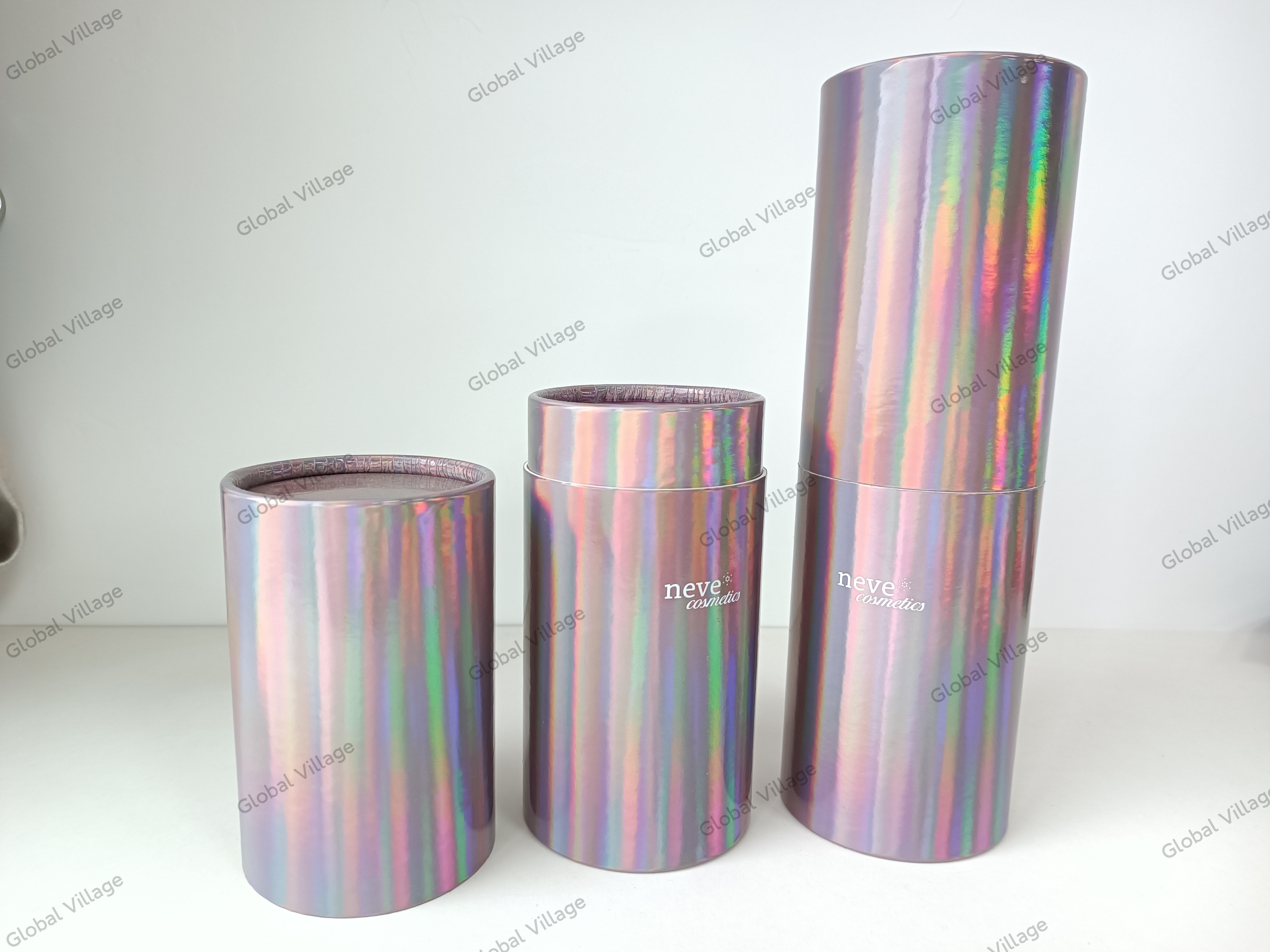 Dia 70mm Cylinder Cardboard Box Container 230mm High White Coated Paper Liner