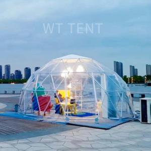 China Luxury Metal Geodesic Dome Tent Warm Lights Exterior Reading Use wholesale