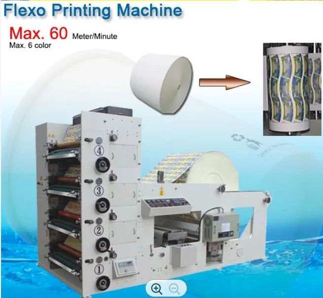 Servo Auto Flexo Printer for Labels with 6 Colors,6 Color Flexo Printing Machine For Labels 80m/Min Five Color Roll To R