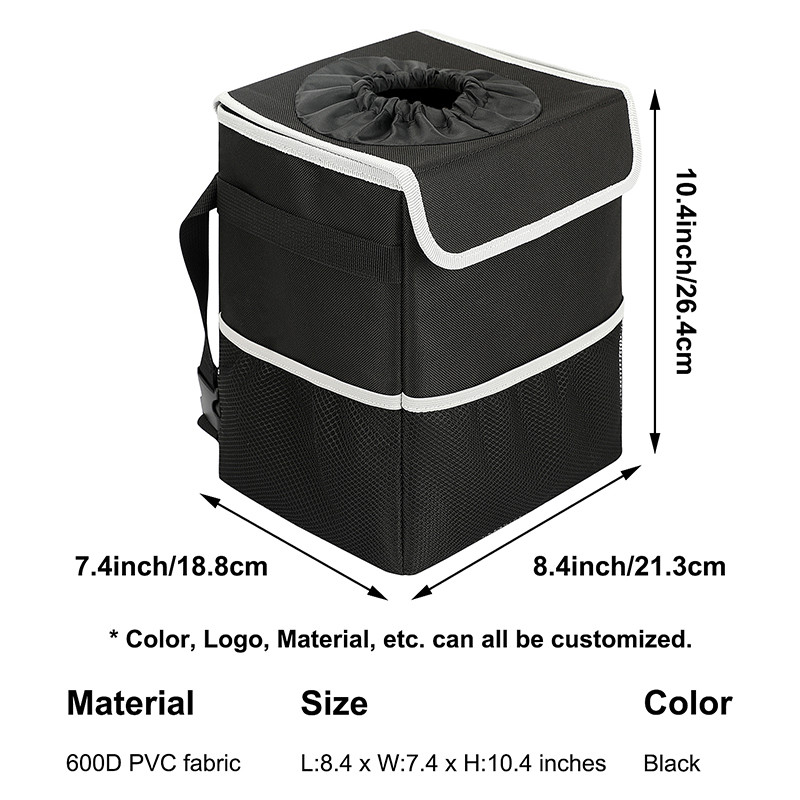 Toiletry Car Organizer Bag Hanging Internal Waterproof Car Trash Can Bag 8X7X10"
