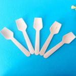Restaurants Spoon Fork Knife Mini Wood Spoons For Ice Cream Individual Packing