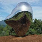 Love Me Large Outdoor Stainless Steel Sculpture Mirror Polished