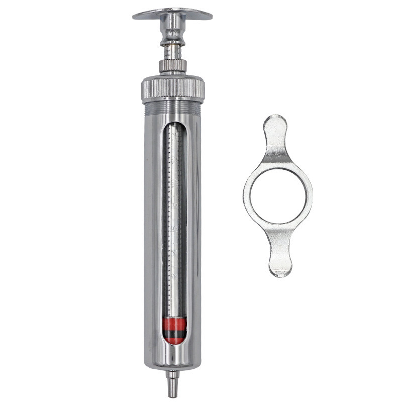 Copper 20ml Veterinary Metal Syringe 9.5cm Luer Lock Metal