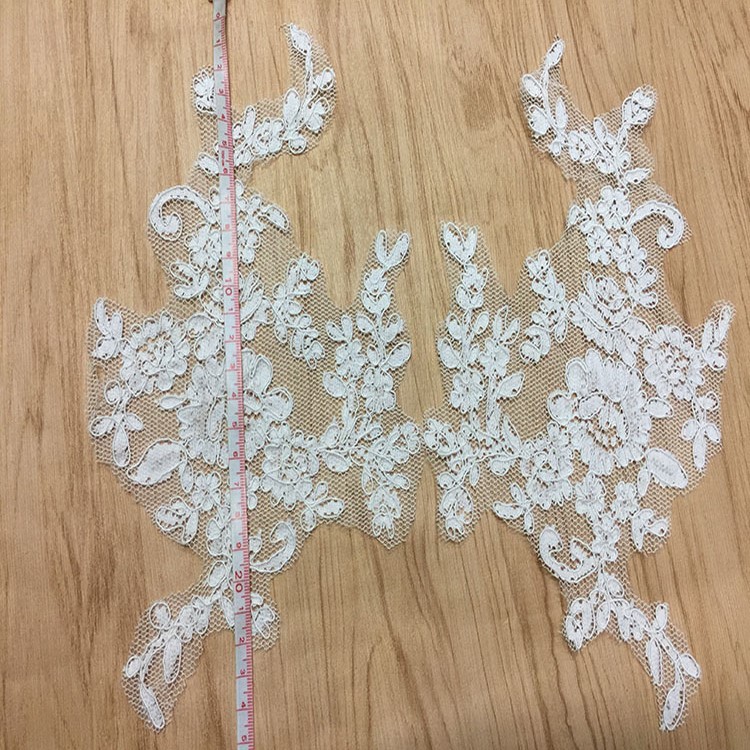 Ivory Venise Cord Lace Applique for Bridal Gown Wedding Dress decoration