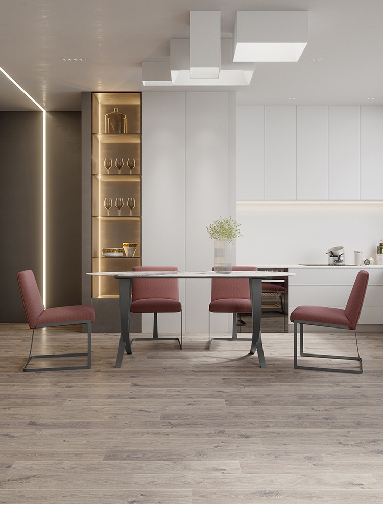 180*92cm Contemporary Marble Dining Table ODM White Stainless Frame