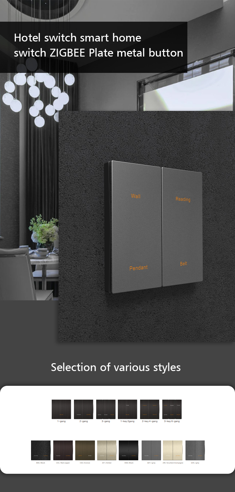 Tempered Glass Zigbee Smart Switch Tuya Mobile App Wireless Control Touch Panel