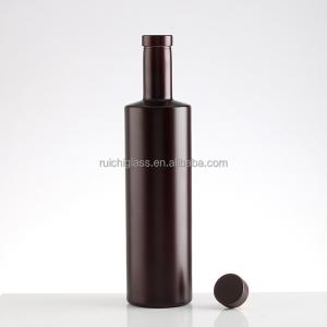 China 500ml Clear Flat Glass Wine Bottle Flask Glass Whisky Liquor Bottle with Logo Printing wholesale