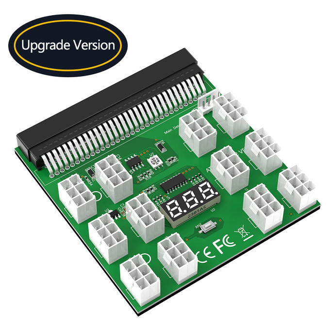 12 PCS ATX 6Pin Connectors Power Supply Breakout Board Adapter for ETH Bitcoin Mining