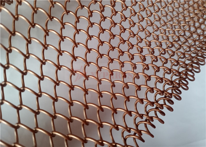 Corrosion Resisting Coil Metal Mesh Drapery 1.2mm For Interior Decoration
