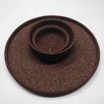 Dia. 6"-16" Round Carbonized Cork Trays Dark Eco Friendly Heat Resistance