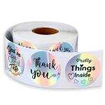 Rainbow Flower Printing Adhesive Sticker Label For Greeting Cards Gift Wraps